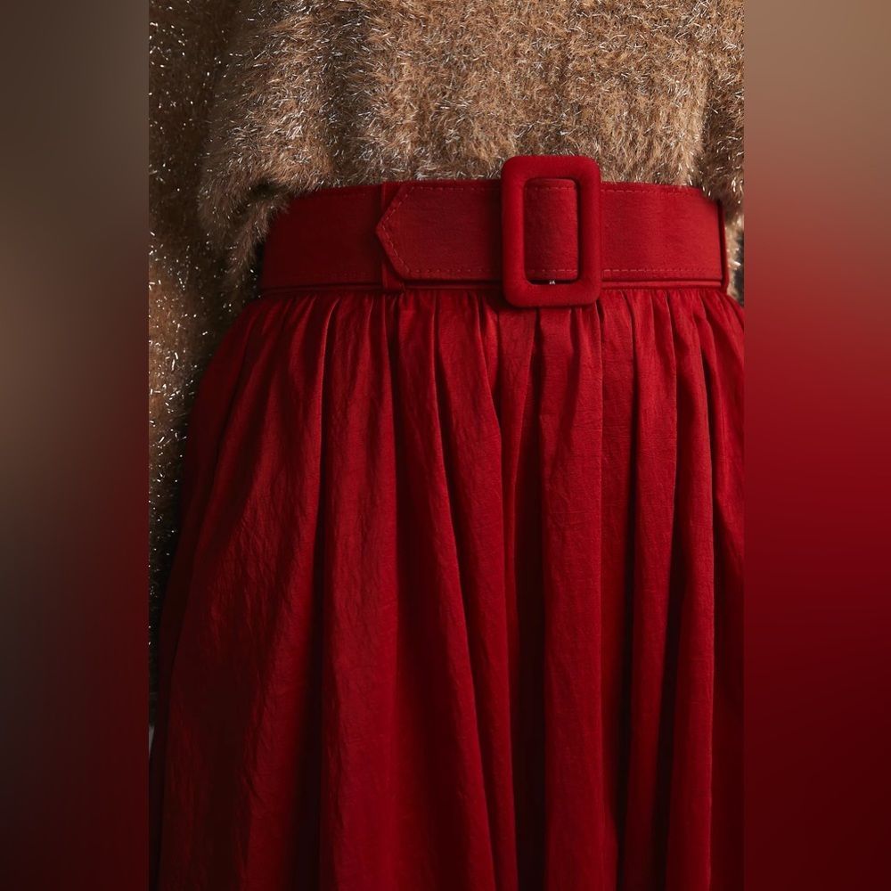 Anthropologie Maeve Belted Maxi Skirt Size 8 - Picture 3 of 8